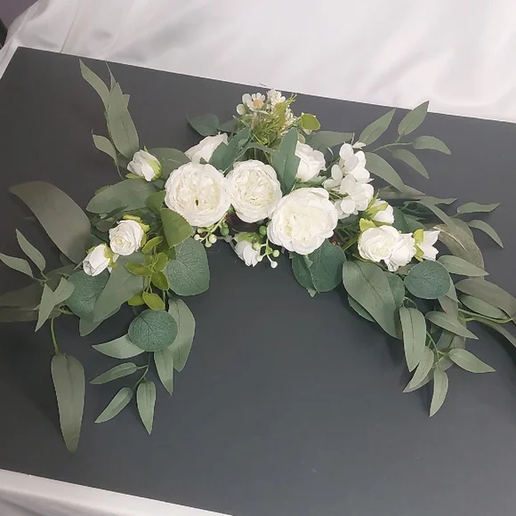 White Floral Arrangement, 2 Piece Set - Picture 7 of 7